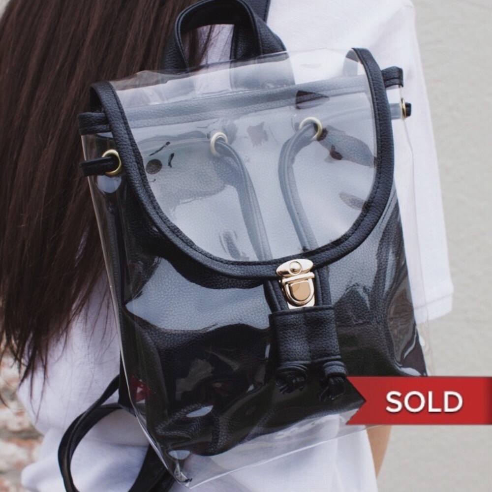 Small Clear Gameday Backpack with Black & Gold